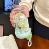 New Year's cute colorful cat plastic water cup, high appearance level for girls, portable large-capacity straw double drinking cup for students Application Scenario